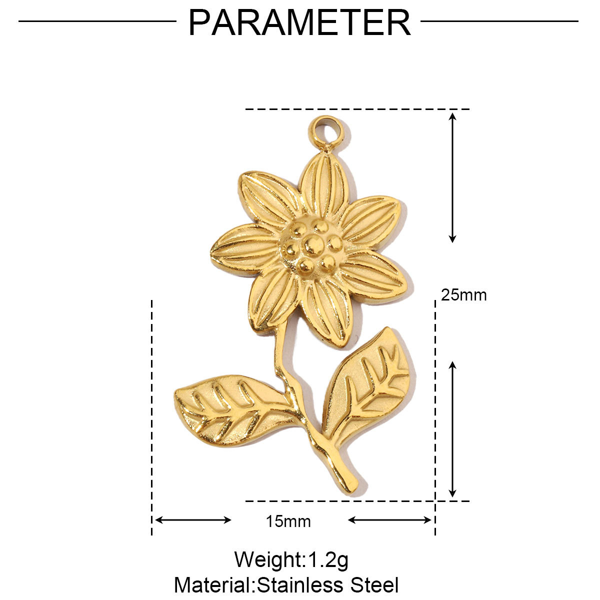 6pcs/pack Moon Leaf Stainless Steel Diy Charms Women Daisy Flower Star Earring Necklace Making Hamsa Hand Pendant