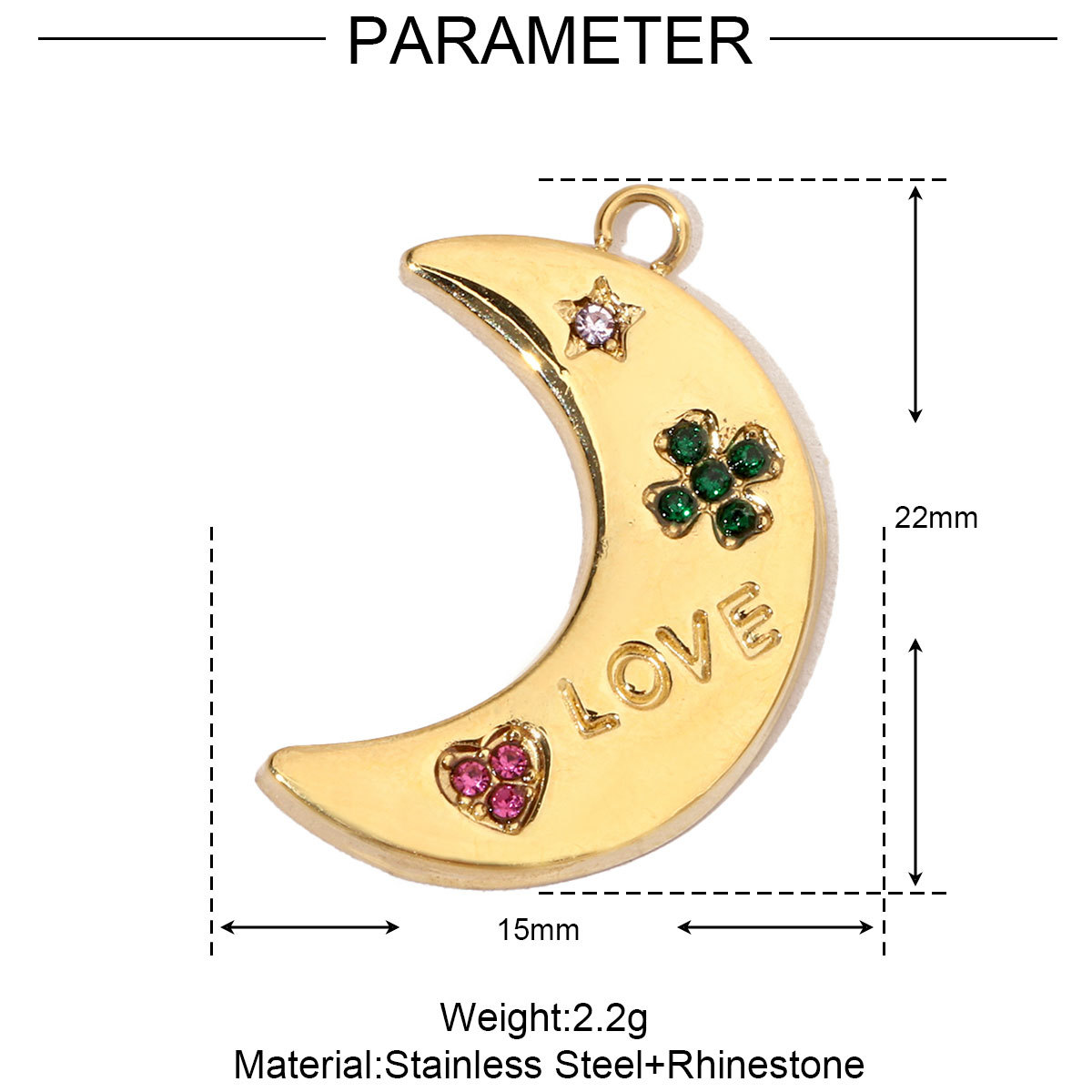 6pcs/pack Moon Leaf Stainless Steel Diy Charms Women Daisy Flower Star Earring Necklace Making Hamsa Hand Pendant