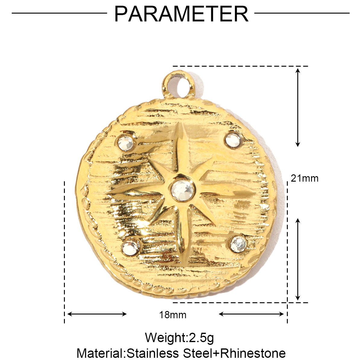 6pcs/pack Moon Leaf Stainless Steel Diy Charms Women Daisy Flower Star Earring Necklace Making Hamsa Hand Pendant