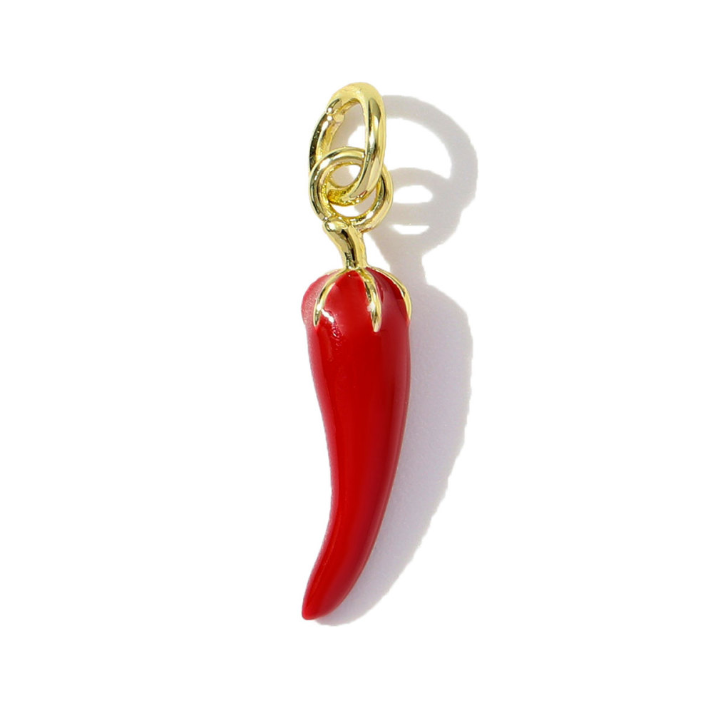 6pcs/pack Wholesale Copper Enamel Chilli Sunflower Diy Earring Charms Women Shell Starfish Camera Necklace Pendants Cherry Jewelry