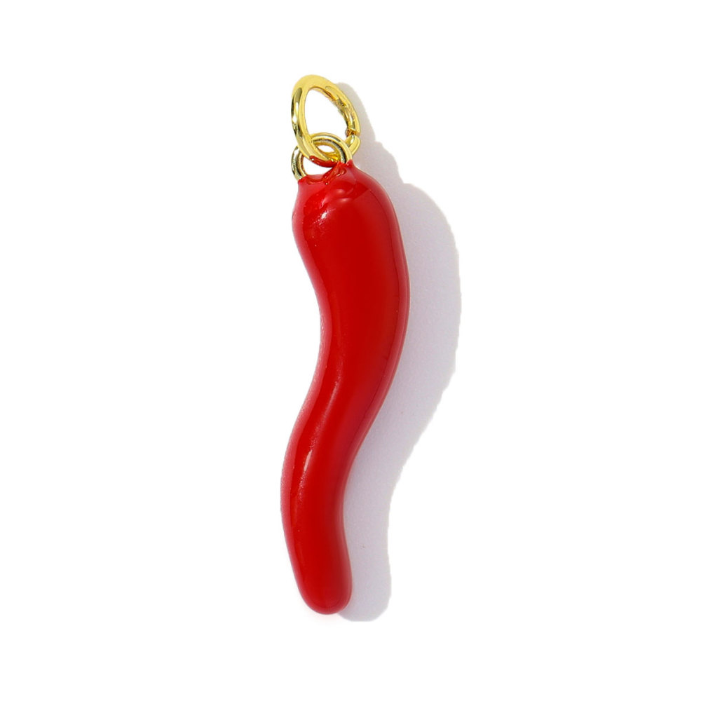 6pcs/pack Wholesale Copper Enamel Chilli Sunflower Diy Earring Charms Women Shell Starfish Camera Necklace Pendants Cherry Jewelry