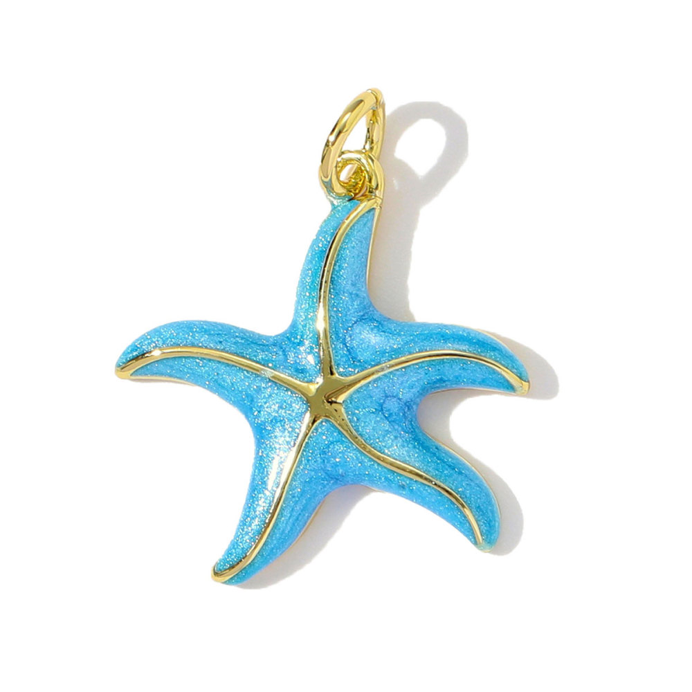6pcs/pack Wholesale Copper Enamel Chilli Sunflower Diy Earring Charms Women Shell Starfish Camera Necklace Pendants Cherry Jewelry