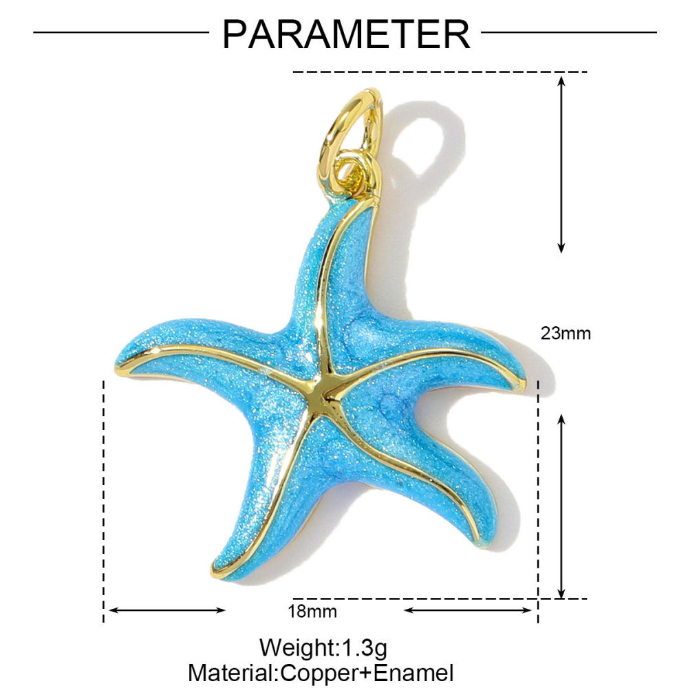 6pcs/pack Wholesale Copper Enamel Chilli Sunflower Diy Earring Charms Women Shell Starfish Camera Necklace Pendants Cherry Jewelry