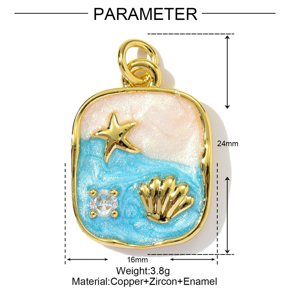 6pcs/pack Wholesale Copper Enamel Chilli Sunflower Diy Earring Charms Women Shell Starfish Camera Necklace Pendants Cherry Jewelry