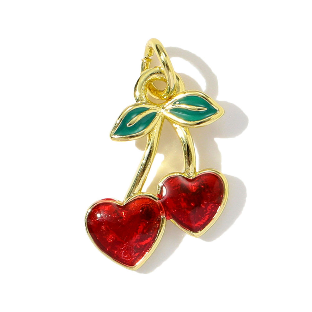 6pcs/pack Wholesale Copper Enamel Chilli Sunflower Diy Earring Charms Women Shell Starfish Camera Necklace Pendants Cherry Jewelry