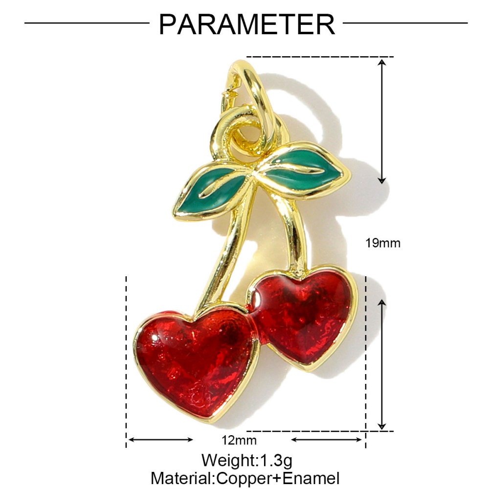 6pcs/pack Wholesale Copper Enamel Chilli Sunflower Diy Earring Charms Women Shell Starfish Camera Necklace Pendants Cherry Jewelry