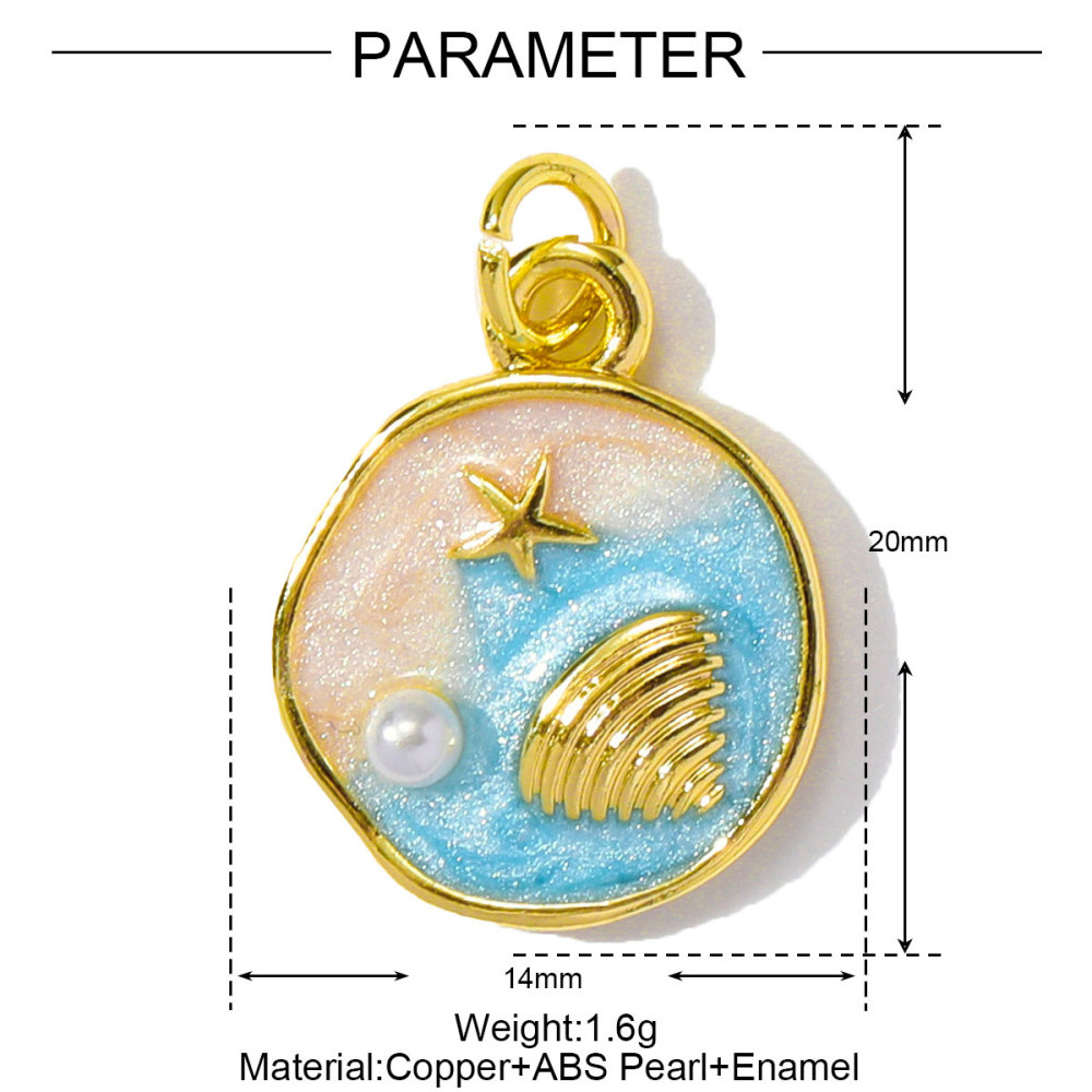6pcs/pack Wholesale Copper Enamel Monet Garden Flower Diy Earring Charms Women Lover Baseball Necklace Pendants Sport Jewelry