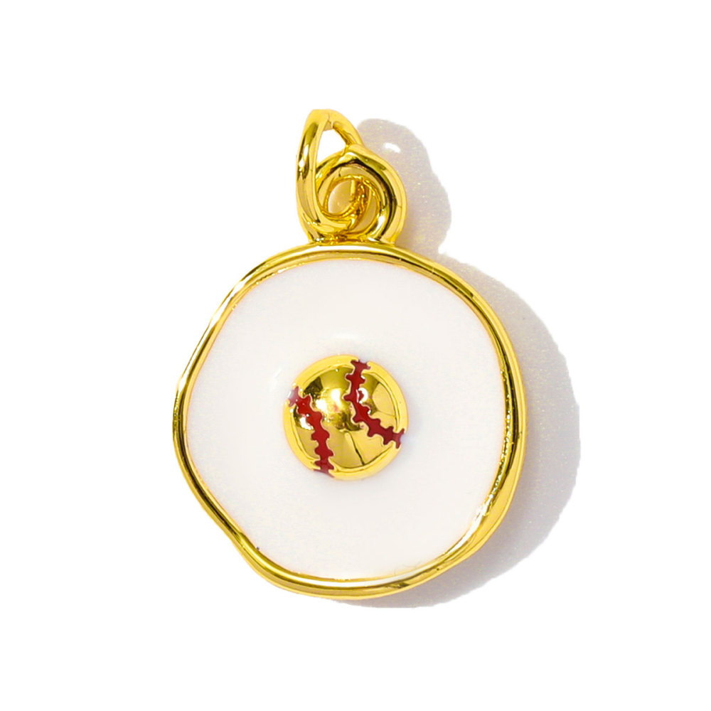 6pcs/pack Wholesale Copper Enamel Monet Garden Flower Diy Earring Charms Women Lover Baseball Necklace Pendants Sport Jewelry
