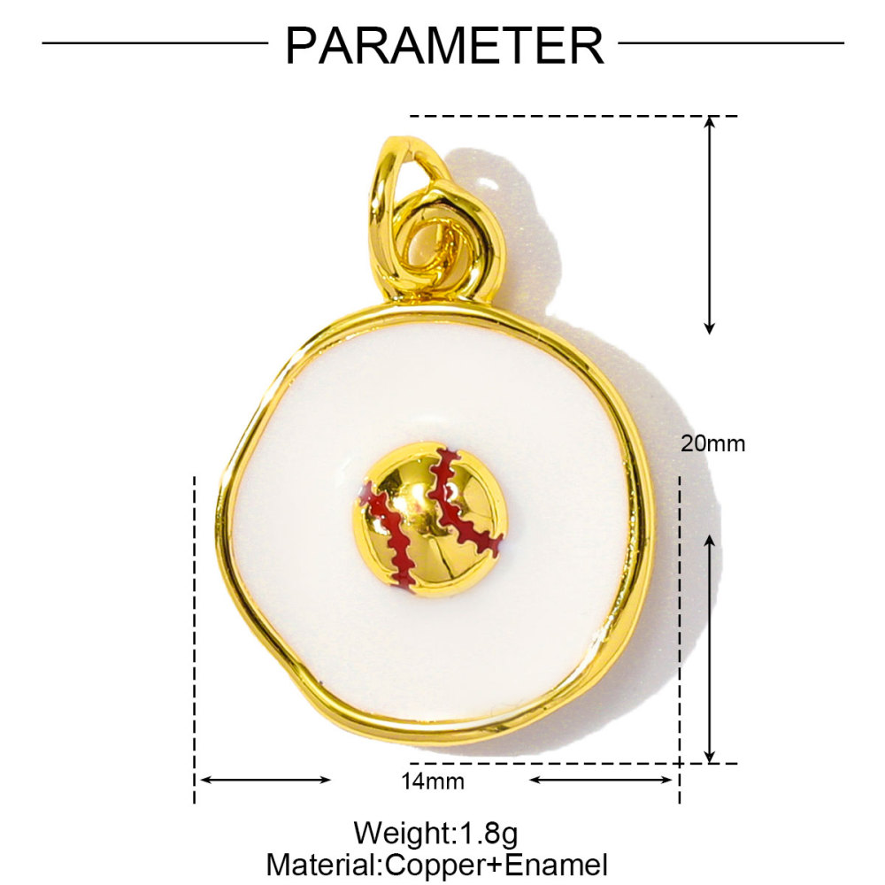 6pcs/pack Wholesale Copper Enamel Monet Garden Flower Diy Earring Charms Women Lover Baseball Necklace Pendants Sport Jewelry