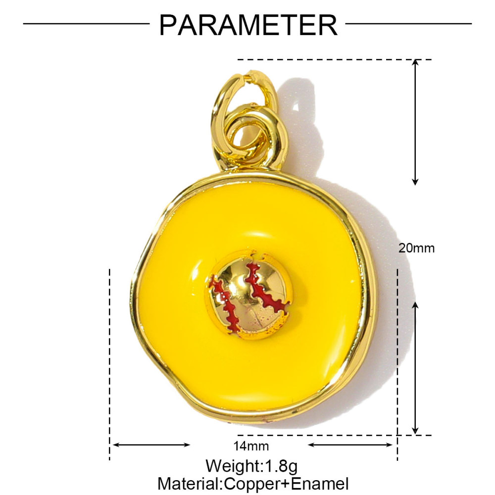 6pcs/pack Wholesale Copper Enamel Monet Garden Flower Diy Earring Charms Women Lover Baseball Necklace Pendants Sport Jewelry