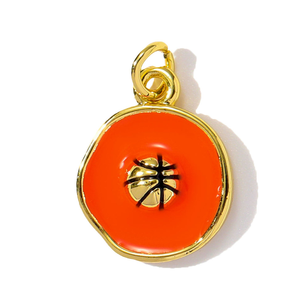 6pcs/pack Wholesale Copper Enamel Monet Garden Flower Diy Earring Charms Women Lover Baseball Necklace Pendants Sport Jewelry