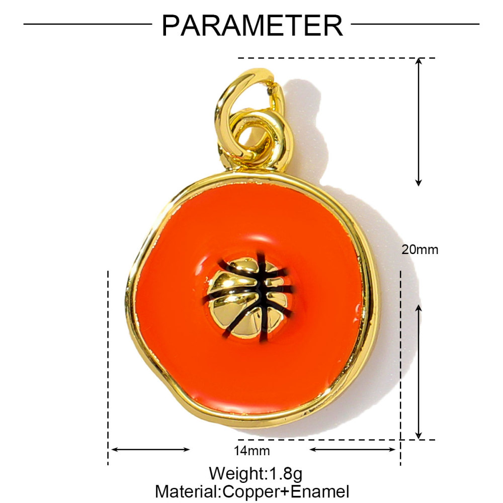 6pcs/pack Wholesale Copper Enamel Monet Garden Flower Diy Earring Charms Women Lover Baseball Necklace Pendants Sport Jewelry