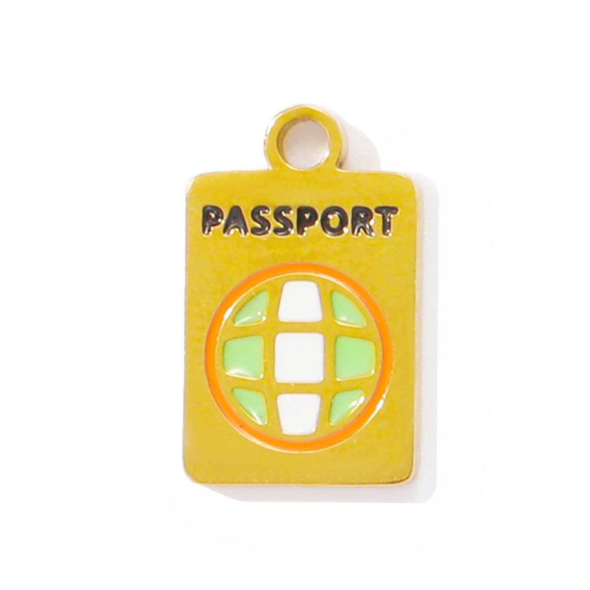6pcs/pack French Stainless Steel Enamel Airplane Camera Necklace Pendants Suitcase Plam Diy Charms Juice Milktea Coffee Cup Jewelry