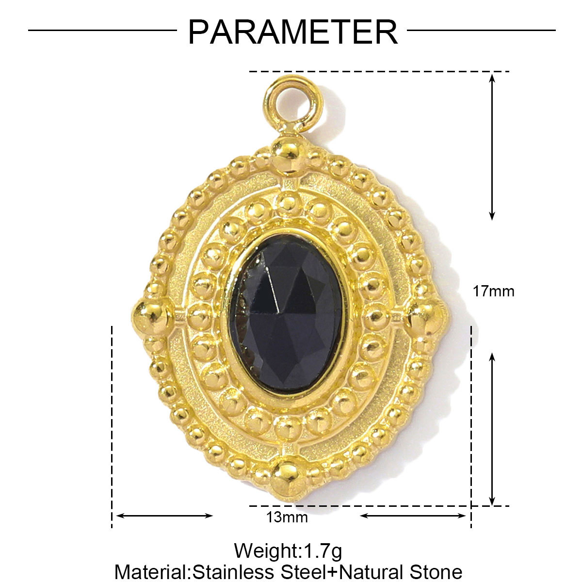 6pcs/pack Retro Stainless Steel Natural Stone Amethyst DIY Charms Women Red Agate Necklace Pendants Round Oval Jewelry