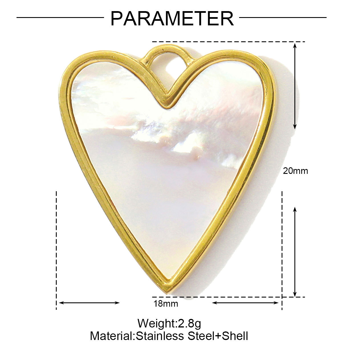 6pcs/pack French Stainless Steel Natural Stone Heart DIY Charms Women White Jade Square Necklace Pendants Feldspar Oval Jewelry