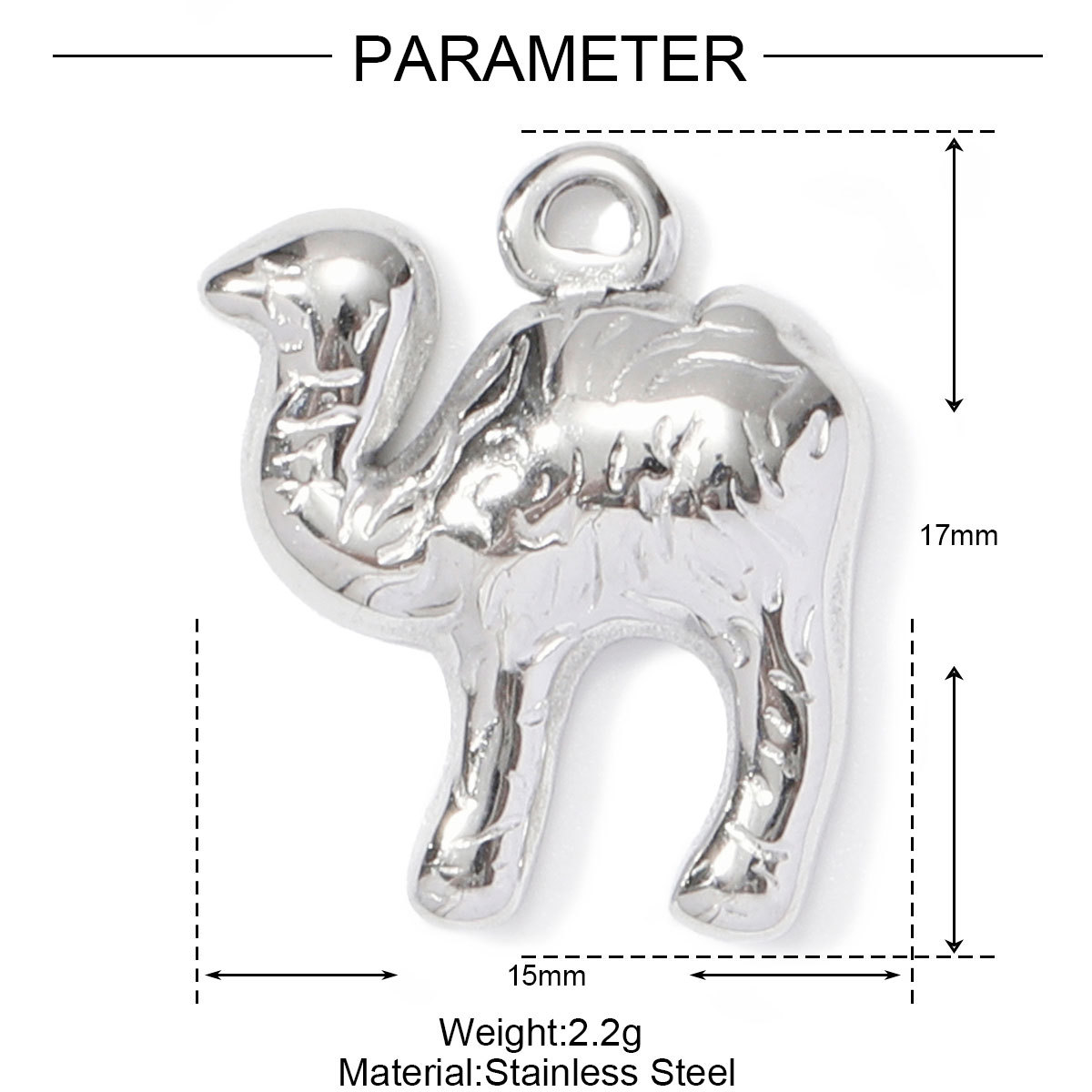6pcs/pack Retro Stainless Steel Camel The Eiffel Tower Necklace Pendants  Crystal Cross Dancer Diy Charms Eye Jewelry Wholesale