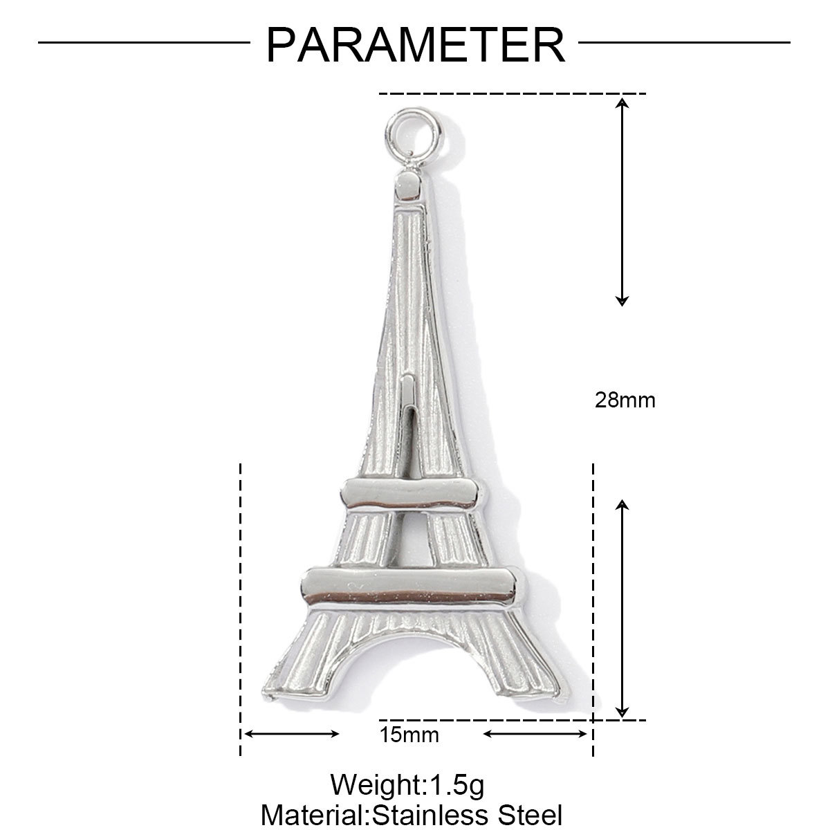 6pcs/pack Retro Stainless Steel Camel The Eiffel Tower Necklace Pendants  Crystal Cross Dancer Diy Charms Eye Jewelry Wholesale