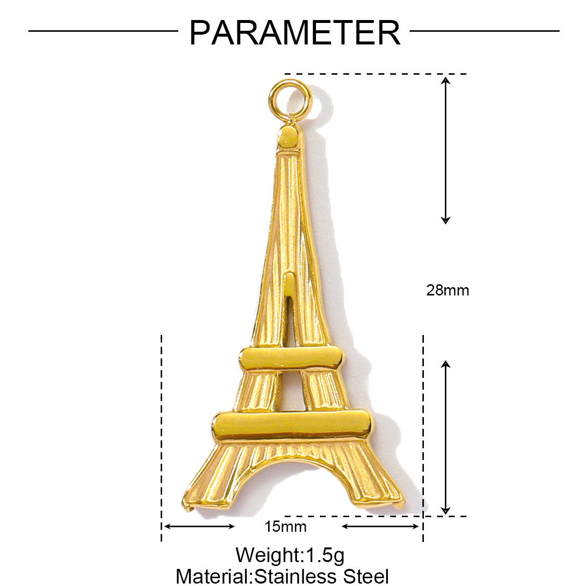 6pcs/pack Retro Stainless Steel Camel The Eiffel Tower Necklace Pendants  Crystal Cross Dancer Diy Charms Eye Jewelry Wholesale