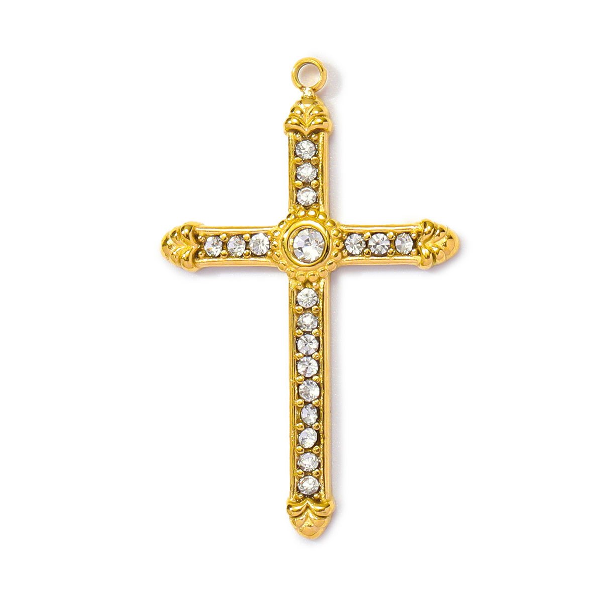 6pcs/pack Retro Stainless Steel Camel The Eiffel Tower Necklace Pendants  Crystal Cross Dancer Diy Charms Eye Jewelry Wholesale