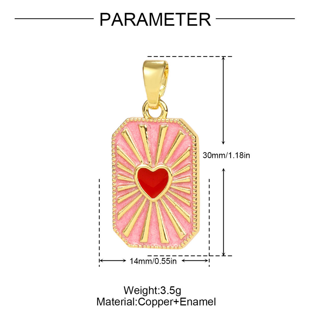 6pcs/pack Copper Micro Zircon Sun Love Heart Necklace Pendants Enamal Rose Angel DIY Charms Women Plam Tree Jewelry Wholesale
