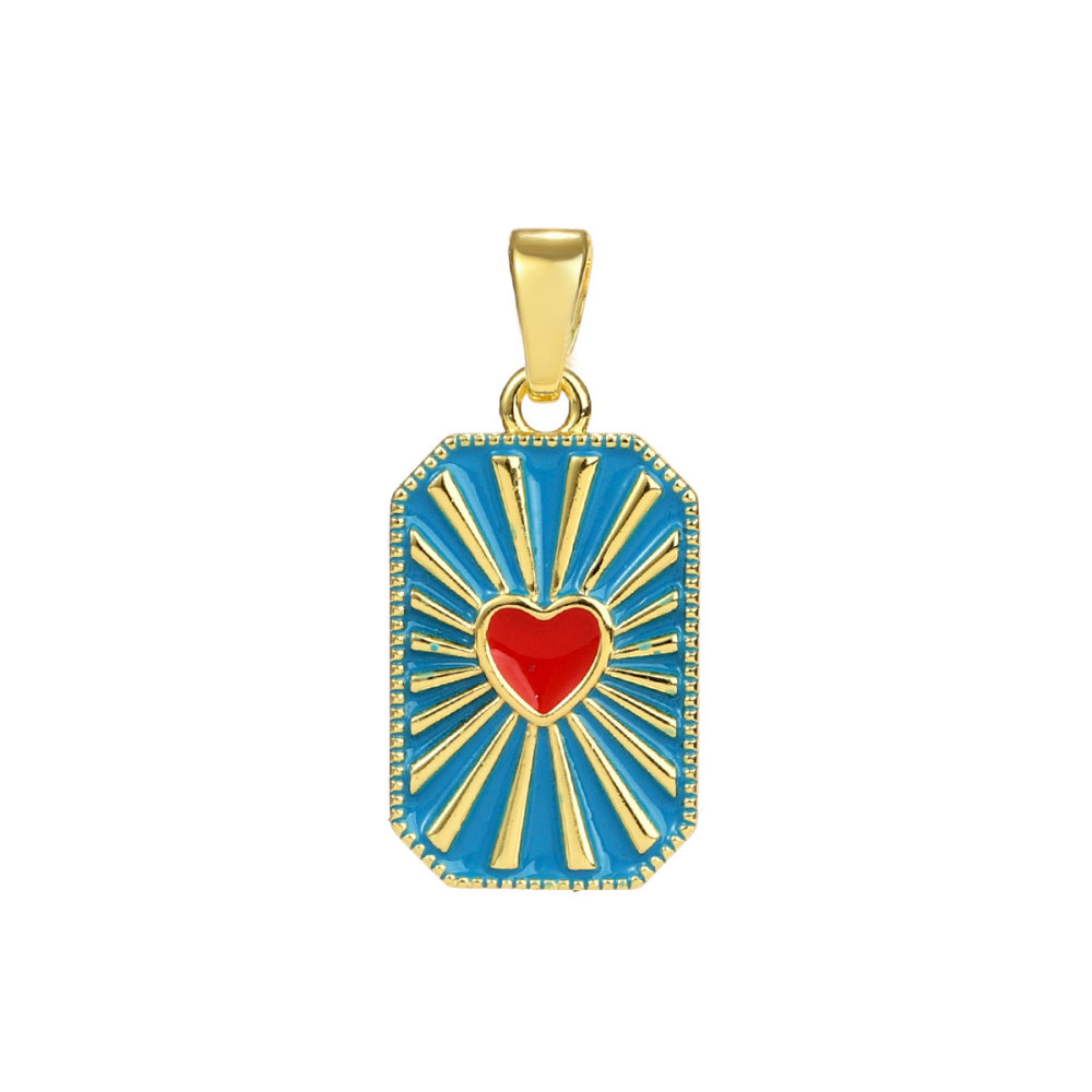 6pcs/pack Copper Micro Zircon Sun Love Heart Necklace Pendants Enamal Rose Angel DIY Charms Women Plam Tree Jewelry Wholesale