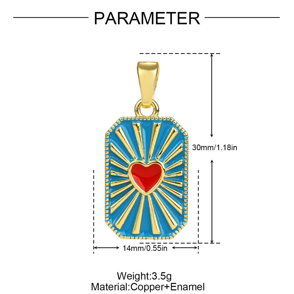 6pcs/pack Copper Micro Zircon Sun Love Heart Necklace Pendants Enamal Rose Angel DIY Charms Women Plam Tree Jewelry Wholesale