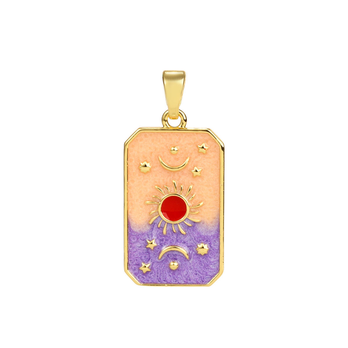 6pcs/pack Copper Micro Zircon Sun Love Heart Necklace Pendants Enamal Rose Angel DIY Charms Women Plam Tree Jewelry Wholesale