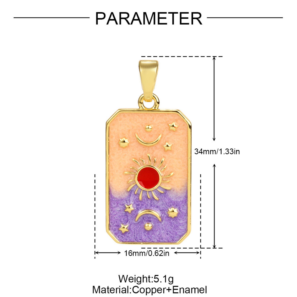 6pcs/pack Copper Micro Zircon Sun Love Heart Necklace Pendants Enamal Rose Angel DIY Charms Women Plam Tree Jewelry Wholesale