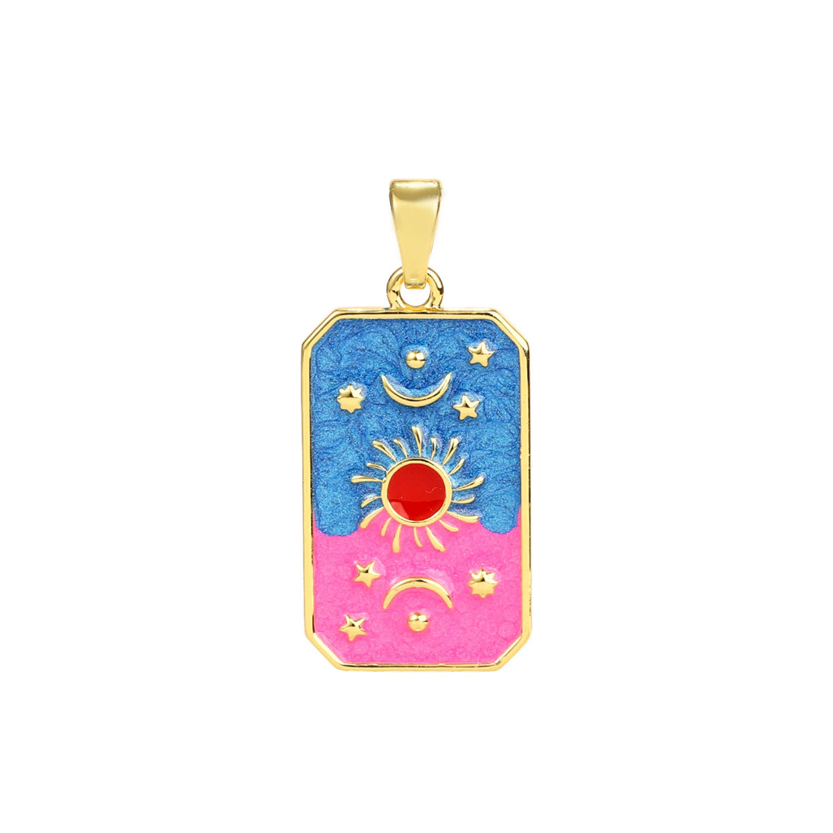 6pcs/pack Copper Micro Zircon Sun Love Heart Necklace Pendants Enamal Rose Angel DIY Charms Women Plam Tree Jewelry Wholesale