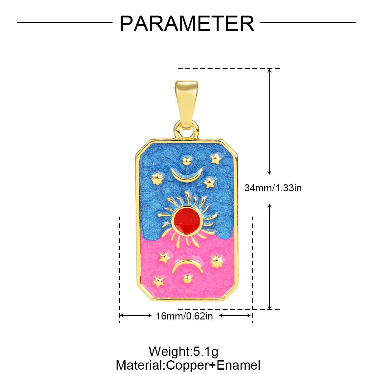 6pcs/pack Copper Micro Zircon Sun Love Heart Necklace Pendants Enamal Rose Angel DIY Charms Women Plam Tree Jewelry Wholesale