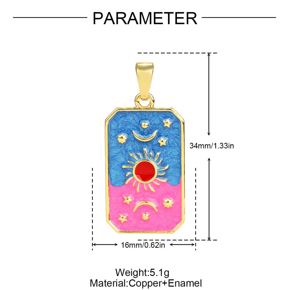 6pcs/pack Copper Micro Zircon Sun Love Heart Necklace Pendants Enamal Rose Angel DIY Charms Women Plam Tree Jewelry Wholesale
