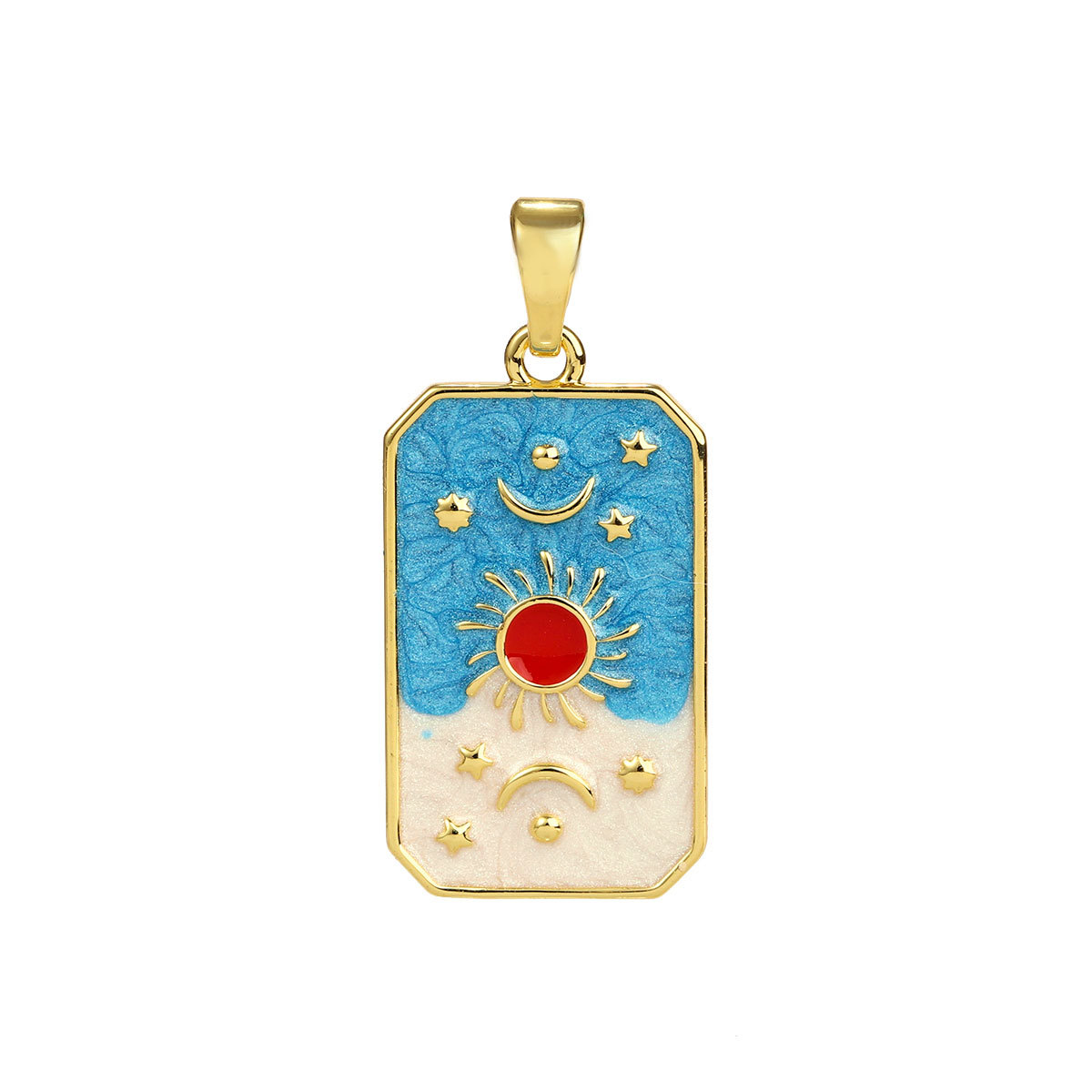 6pcs/pack Copper Micro Zircon Sun Love Heart Necklace Pendants Enamal Rose Angel DIY Charms Women Plam Tree Jewelry Wholesale