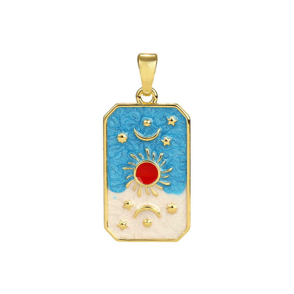 6pcs/pack Copper Micro Zircon Sun Love Heart Necklace Pendants Enamal Rose Angel DIY Charms Women Plam Tree Jewelry Wholesale