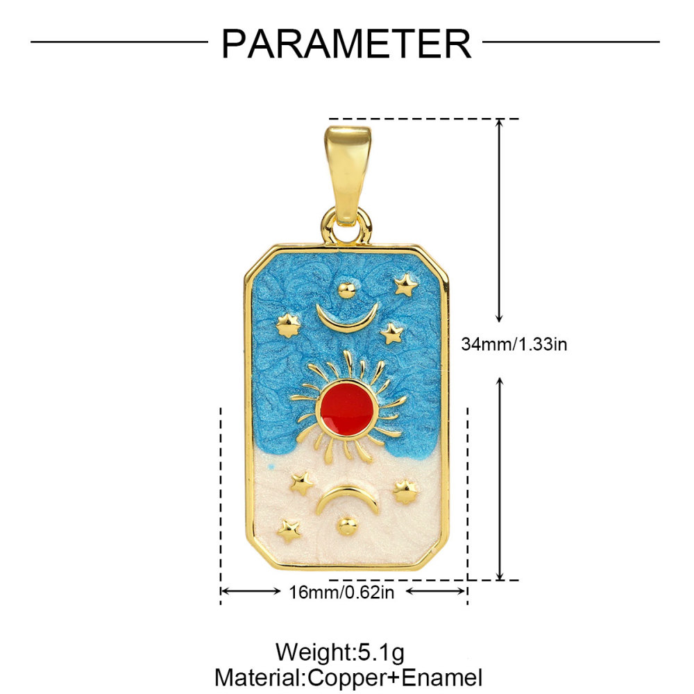 6pcs/pack Copper Micro Zircon Sun Love Heart Necklace Pendants Enamal Rose Angel DIY Charms Women Plam Tree Jewelry Wholesale