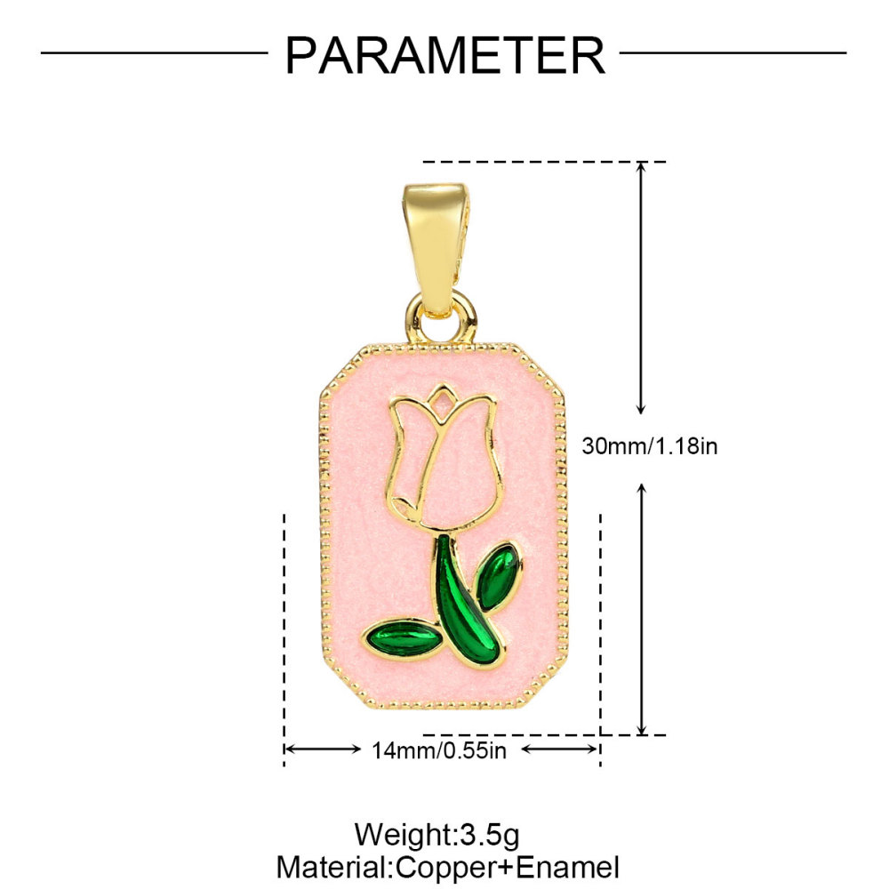 6pcs/pack Copper Micro Zircon Sun Love Heart Necklace Pendants Enamal Rose Angel DIY Charms Women Plam Tree Jewelry Wholesale