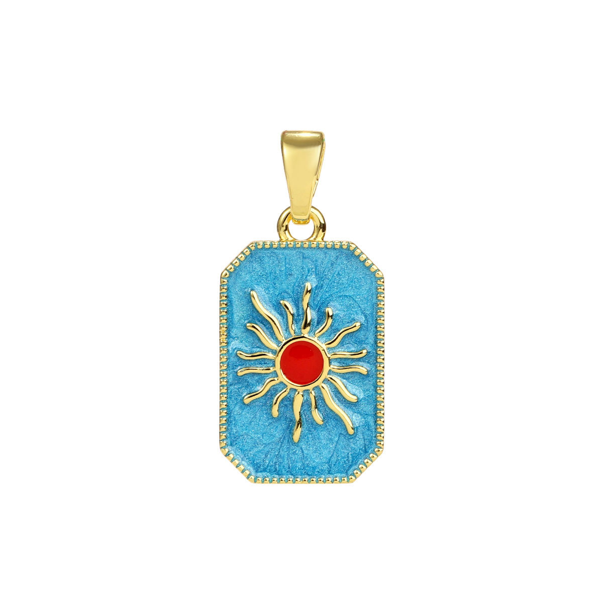 6pcs/pack Copper Micro Zircon Sun Love Heart Necklace Pendants Enamal Rose Angel DIY Charms Women Plam Tree Jewelry Wholesale