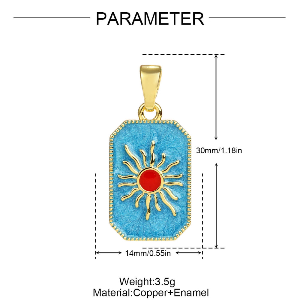 6pcs/pack Copper Micro Zircon Sun Love Heart Necklace Pendants Enamal Rose Angel DIY Charms Women Plam Tree Jewelry Wholesale