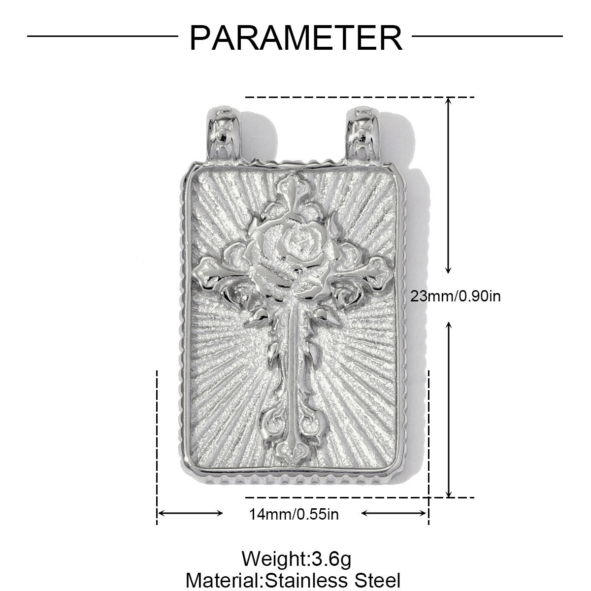 6pcs/pack Fashion Stainless Steel Flower Cross Necklace Pendants Peace Dove Coin DIY Charms Women Hand Gesture Jewelry Wholesale