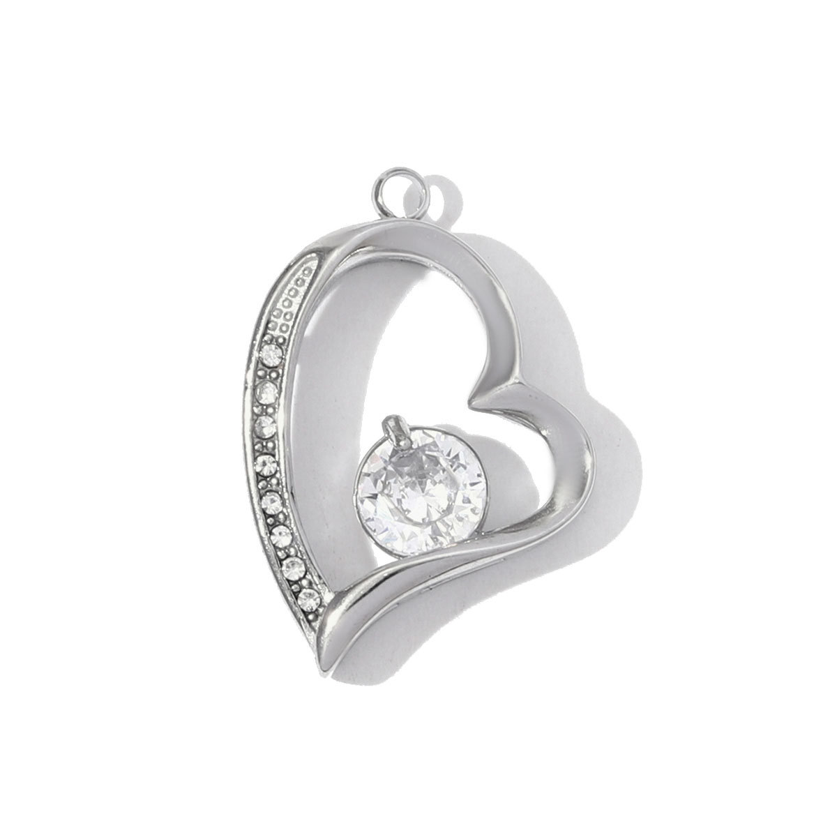 6pcs/pack Stainless Steel Rhinestone Love Mother Heart Necklace Pendants MAMA Child DIY Charms Women Eye Jewelry Wholesale