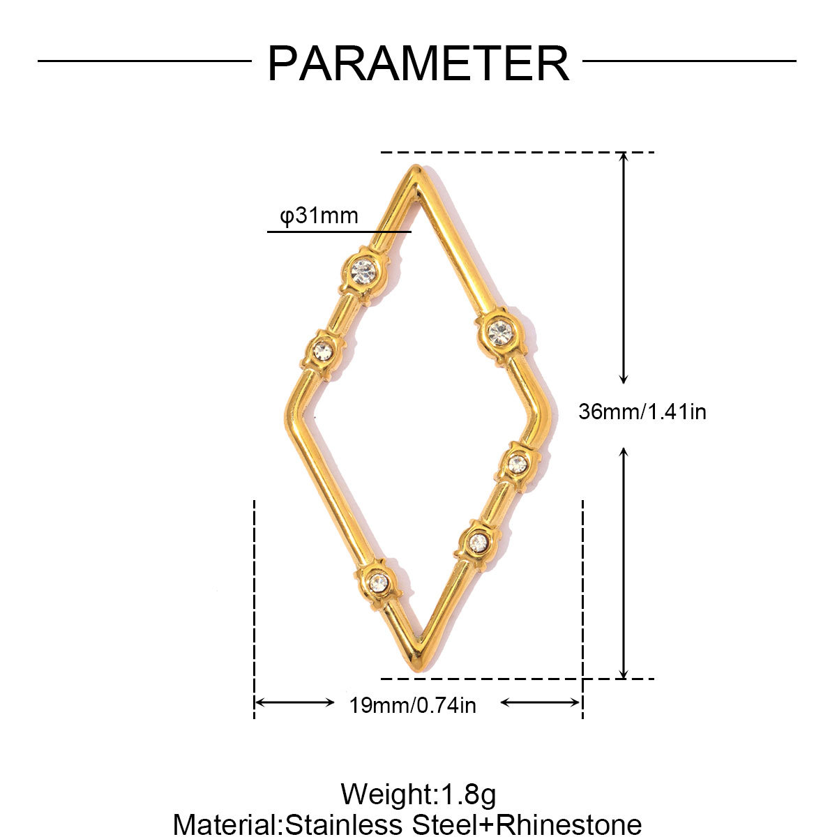 6pcs/Lot Stainless Steel Hollow Rhinestone Diamond Oval DIY Charms Zodiac Horse Necklace Pendants Woman Sun Jewelry Findings