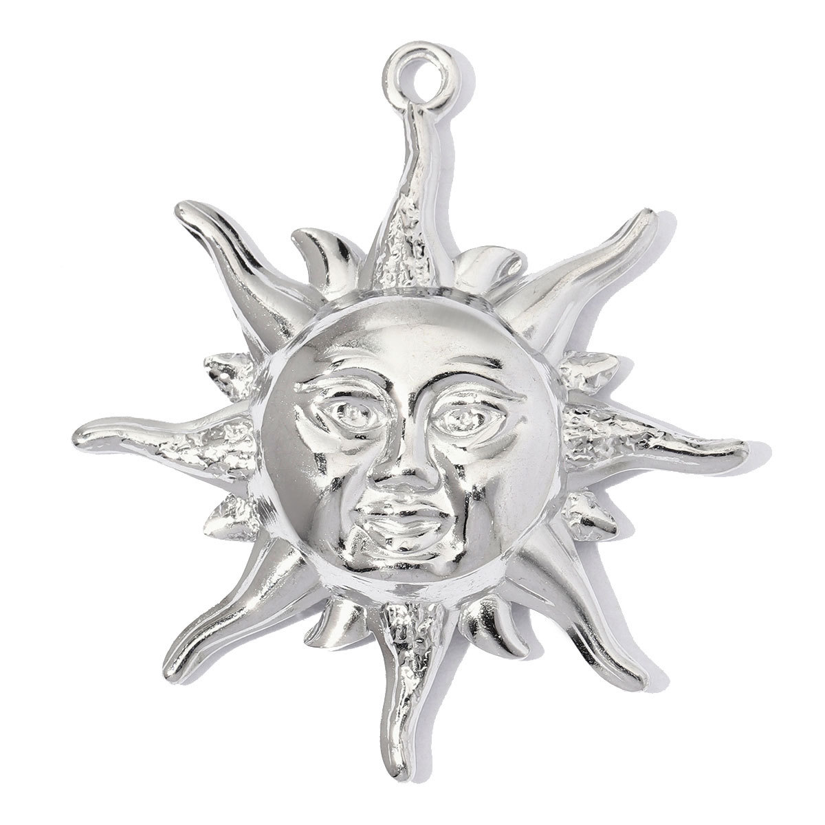 6pcs/Lot Stainless Steel Hollow Rhinestone Diamond Oval DIY Charms Zodiac Horse Necklace Pendants Woman Sun Jewelry Findings