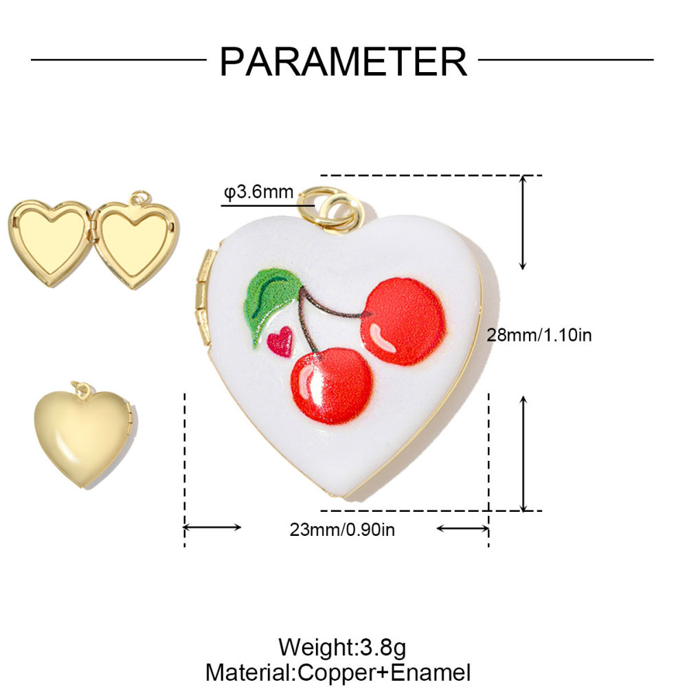 6pcs/Lot Copper Openable Heart DIY Charms Butterfly Rainbow Picture Locket Pendants Woman Cherry Sun Necklace Findings Wholesale