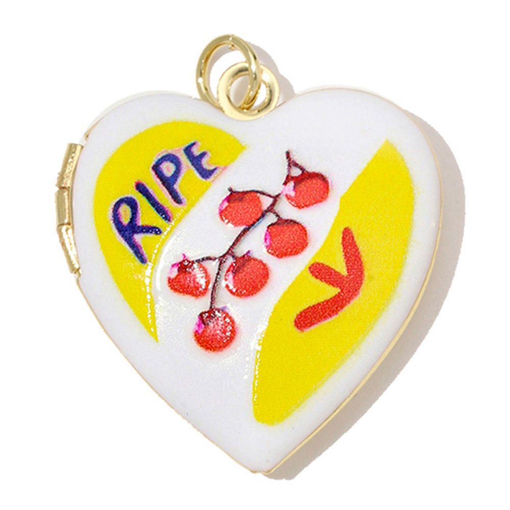 6pcs/Lot Copper Openable Heart DIY Charms Butterfly Rainbow Picture Locket Pendants Woman Cherry Sun Necklace Findings Wholesale