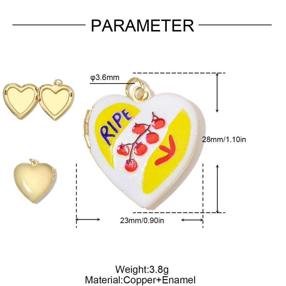 6pcs/Lot Copper Openable Heart DIY Charms Butterfly Rainbow Picture Locket Pendants Woman Cherry Sun Necklace Findings Wholesale