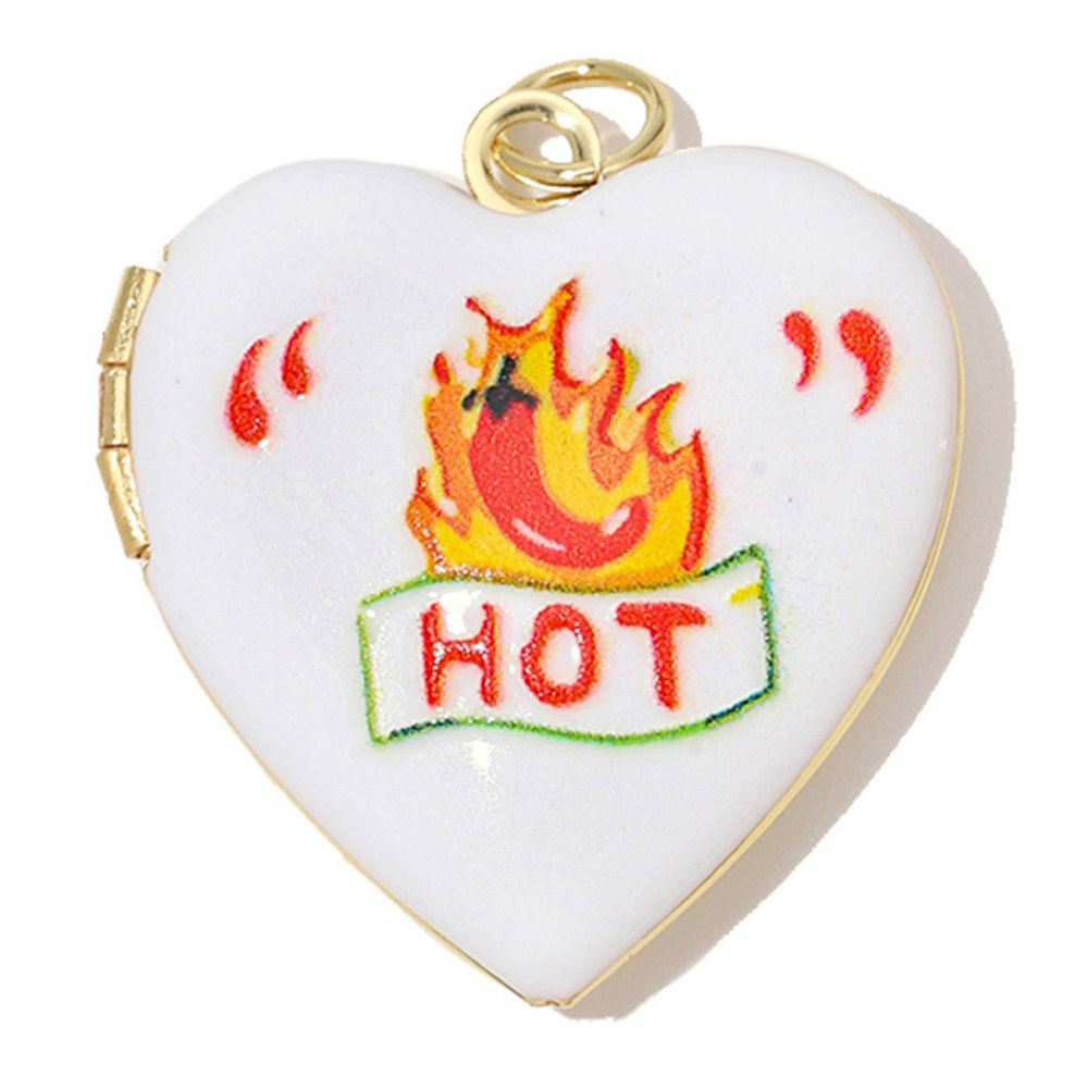 6pcs/Lot Copper Openable Heart DIY Charms Butterfly Rainbow Picture Locket Pendants Woman Cherry Sun Necklace Findings Wholesale