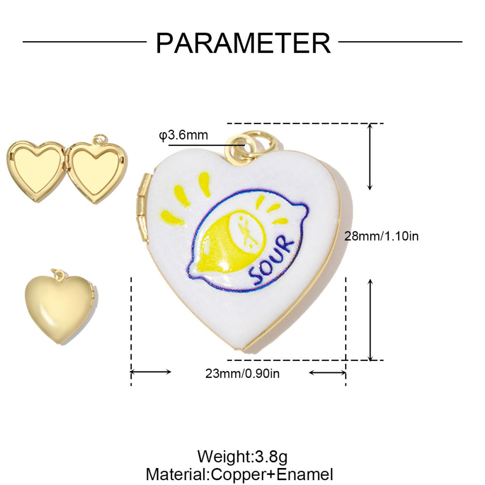 6pcs/Lot Copper Openable Heart DIY Charms Butterfly Rainbow Picture Locket Pendants Woman Cherry Sun Necklace Findings Wholesale