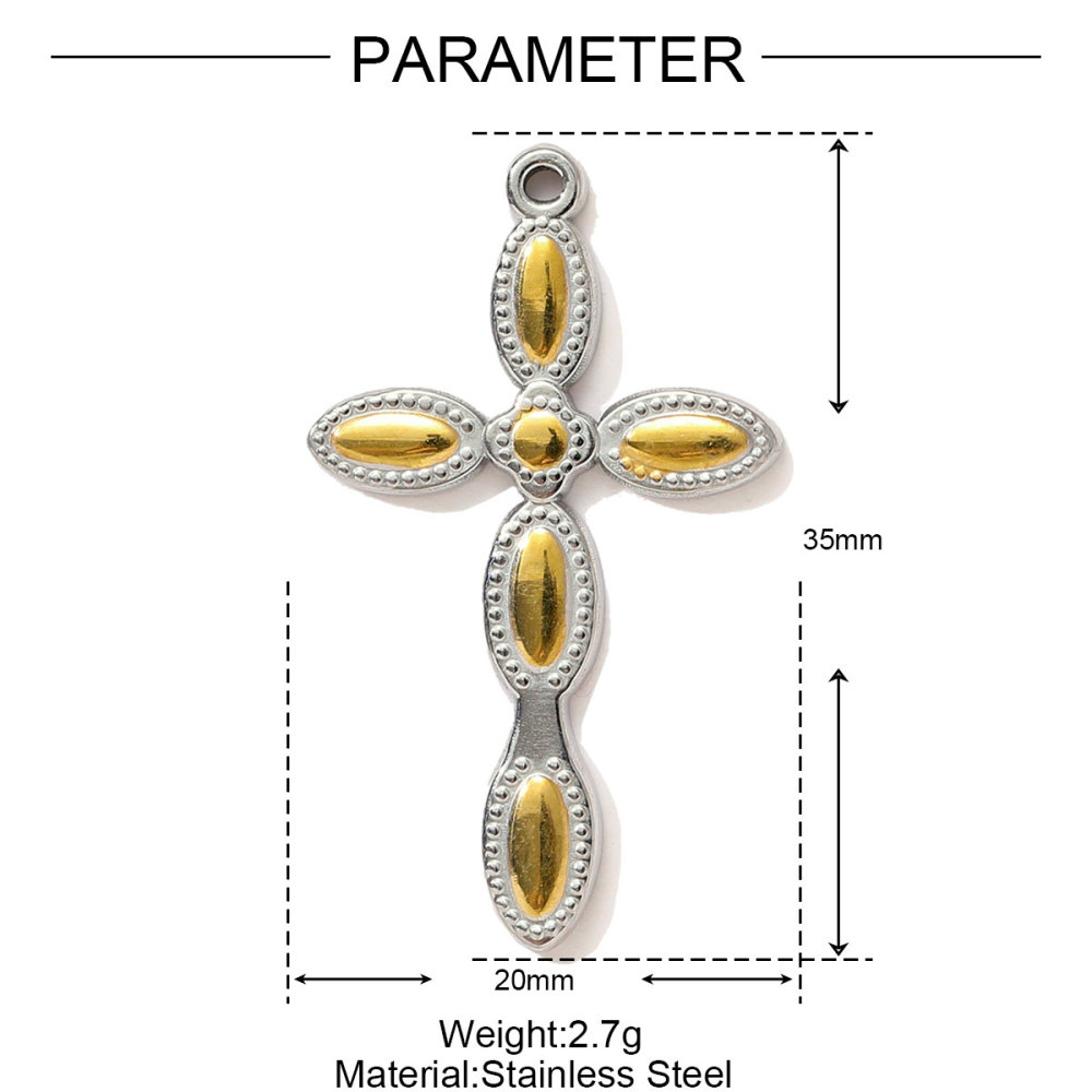 6pcs/pack Two Tone Clover Seahorse Stainless Steel DIY Charms Women Strawberry Jewelry Oval Virgin Mary Starfish Necklace Pendant