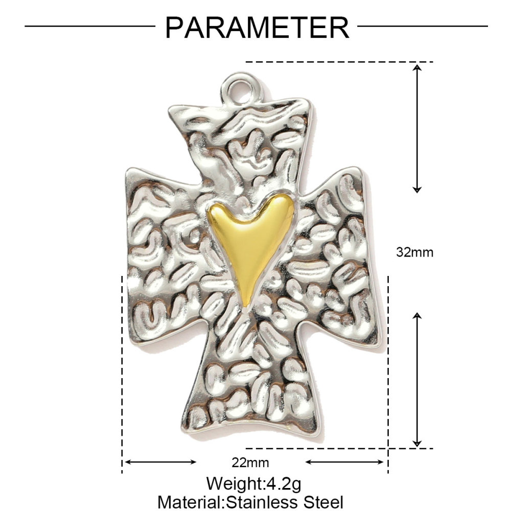 6pcs/pack Two Tone Clover Seahorse Stainless Steel DIY Charms Women Strawberry Jewelry Oval Virgin Mary Starfish Necklace Pendant