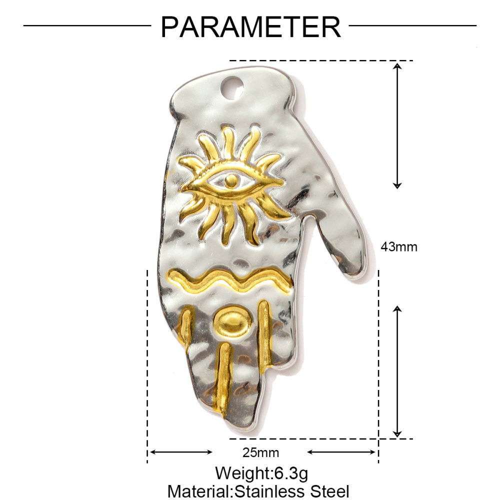 6pcs/pack Two Tone Clover Seahorse Stainless Steel DIY Charms Women Strawberry Jewelry Oval Virgin Mary Starfish Necklace Pendant