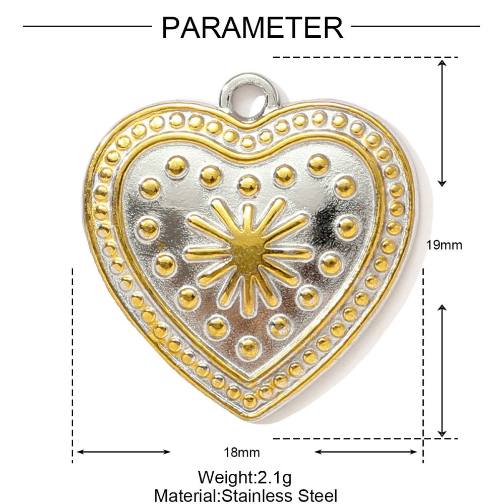 6pcs/pack Two Tone Clover Seahorse Stainless Steel DIY Charms Women Strawberry Jewelry Oval Virgin Mary Starfish Necklace Pendant